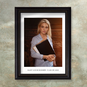 Poster Simple Elegant Graduate Photo and Name 