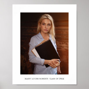 Poster Simple Elegant Graduate Photo and Name 
