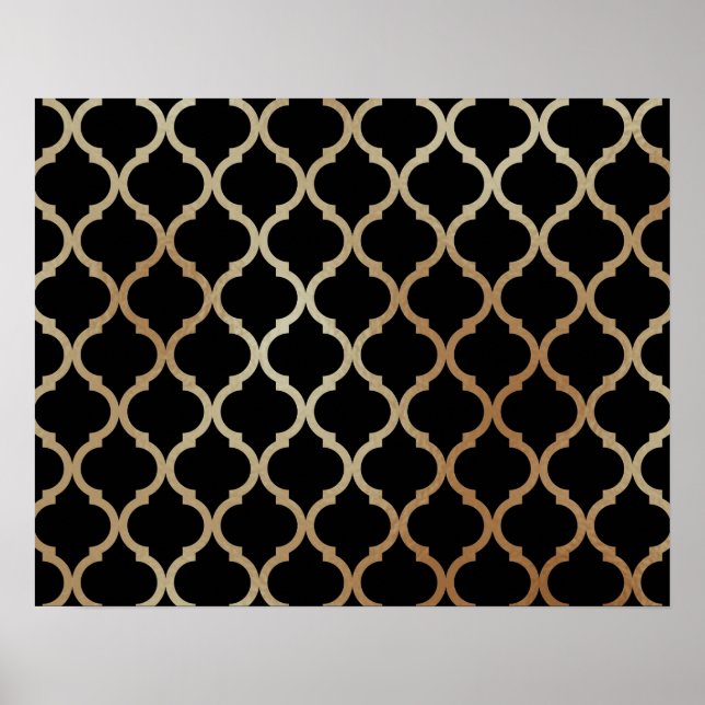 Poster Simple Elegant Moderne Or Motif marocain | (Devant)