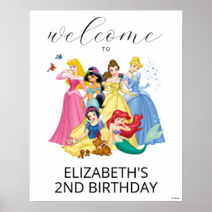 Poster Simple et moderne Disney Princess Bienvenue à l'an