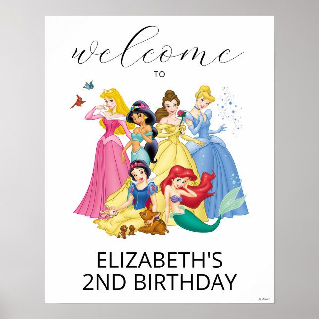 Poster Simple et moderne Disney Princess Bienvenue à l'an (Devant)