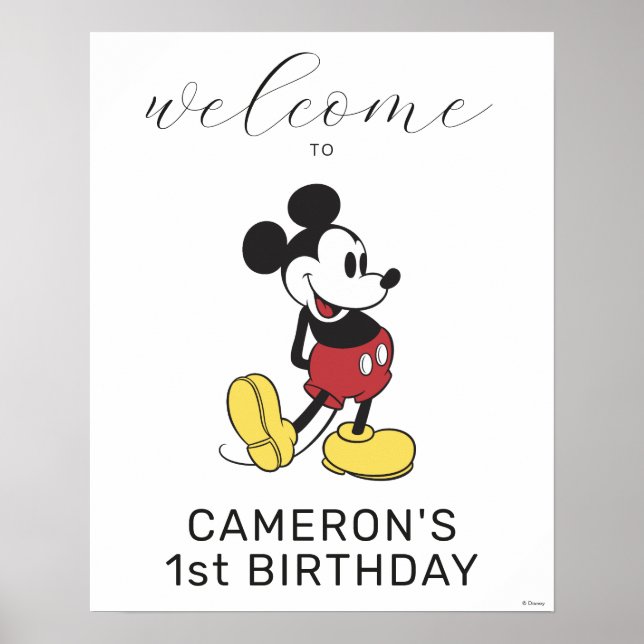 Poster Simple et moderne Mickey souris accueil d'annivers (Devant)