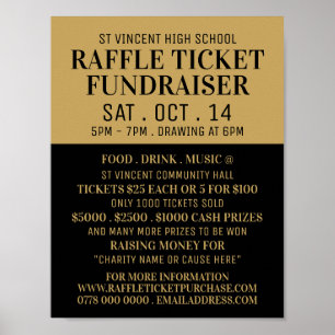 Poster Simple et moderne, Raffle Ticket Fundraiser Event