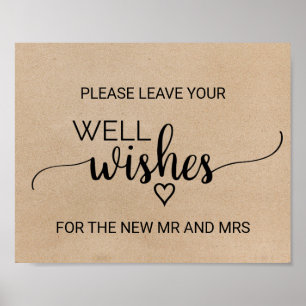 Poster Simple Faux Kraft Calligraphie Bon Voeux Signal