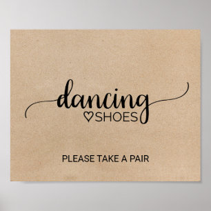 Poster Simple Faux Kraft Calligraphie Chaussures de danse