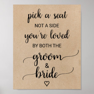 Poster Simple Faux Kraft Calligraphie Choisir Un Panneau 