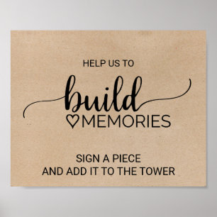 Poster Simple Faux Kraft Calligraphie Construire des souv