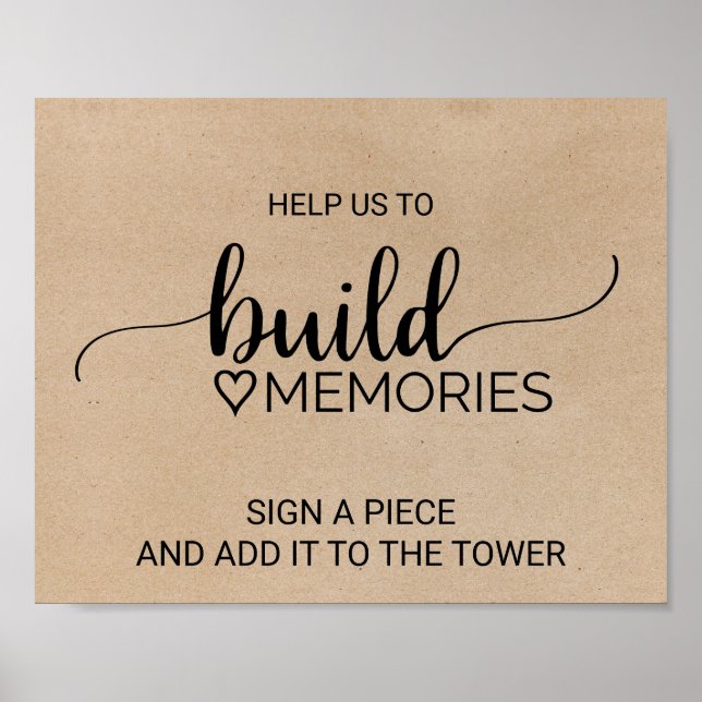 Poster Simple Faux Kraft Calligraphie Construire des souv (Devant)