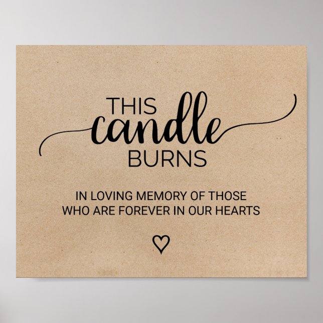 Poster Simple Faux Kraft Cette chandelle brûle panneau (Devant)