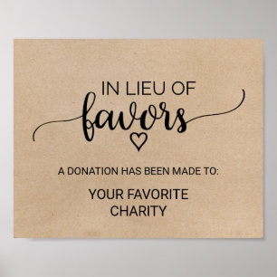 Poster Simple Faux Kraft En Lieu Et Place Des Faveurs Sig