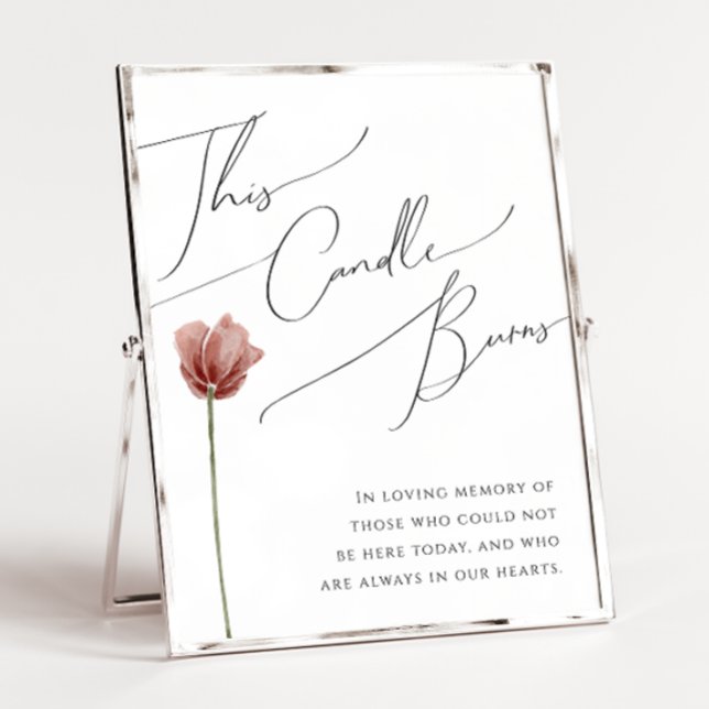 Poster Simple Fleur Sauvage | Ce Bougie Brûle Panneau (Créateur téléchargé)