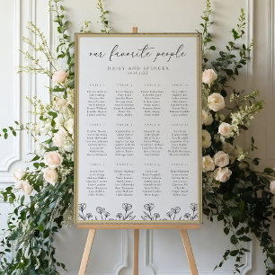 Poster simple Floral Outline Mariage Sein Graphiqu
