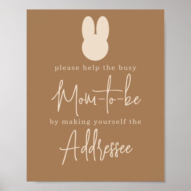 Poster Simple future maman lapin destinataire (Devant)
