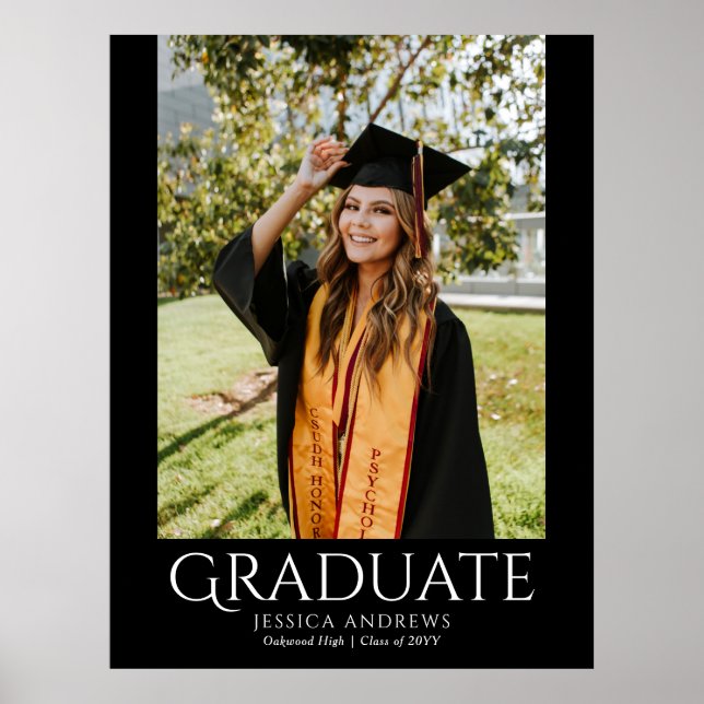 Poster Simple Graduation Design Moderne Photo Diplômée (Devant)