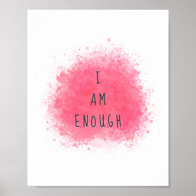 Poster Simple Inspiration Je Suis Suffisamment Citation D (Devant)