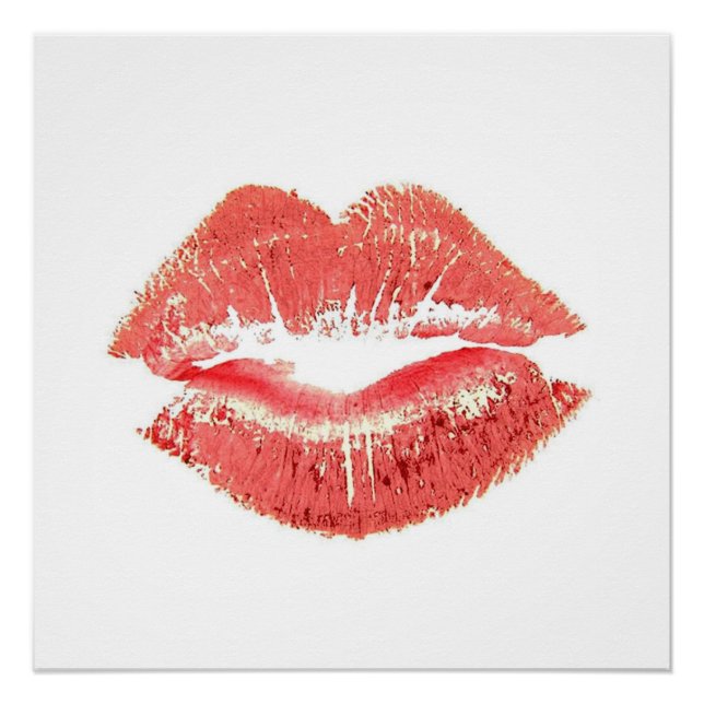 Poster Simple Kiss Red Lipstick (Devant)
