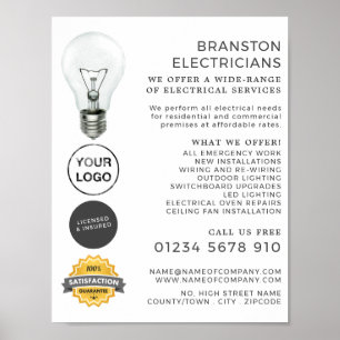 Poster Simple Lightbulb, Publicité Electricielle