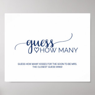 Poster Simple Marine Calligraphy Devine Combien De Signes