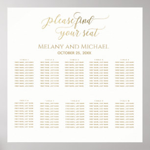 Poster Simple minimalist romantic gold foil calligraphy