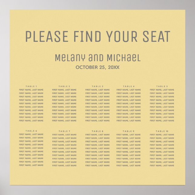 Poster Simple minimaliste jaune doux élégant tendance (Devant)