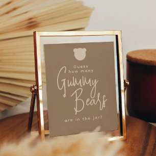 Poster Simple minimaliste moderne Baby shower d'ours jeu