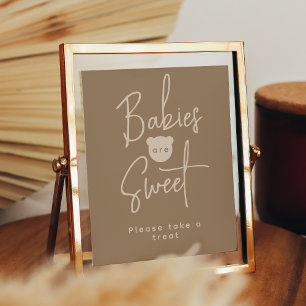 Poster Simple minimaliste moderne Baby shower Ours doux