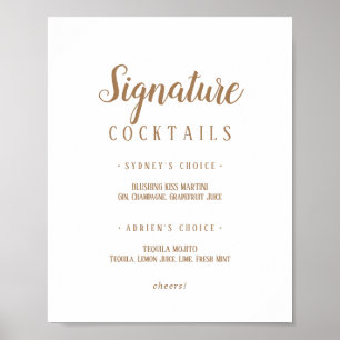 Poster Simple Minimaliste Signature or Cocktails Signal