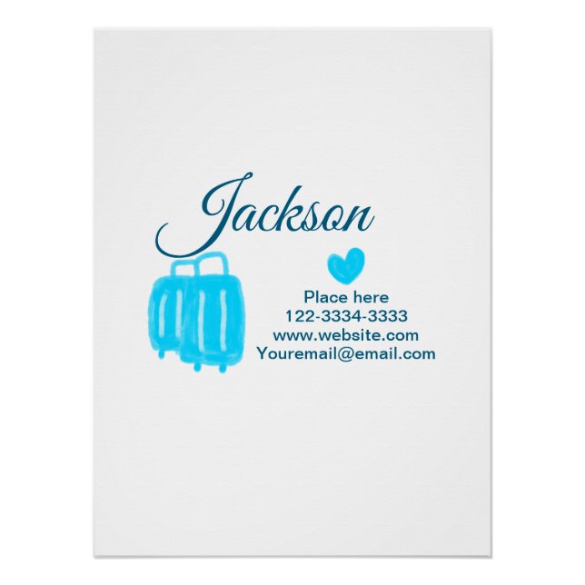 Poster Simple minimum ajouter votre nom texte place ville (Devant)