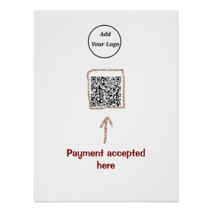 Poster Simple minimum q r code ajouter logo code d'analys
