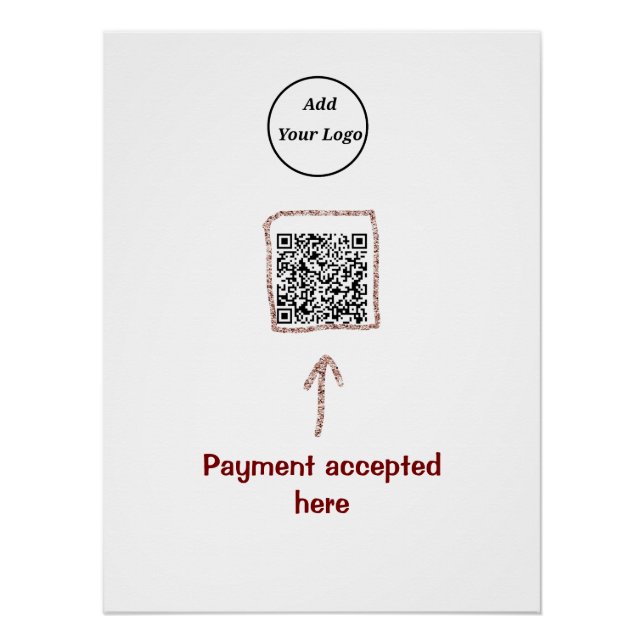 Poster Simple minimum q r code ajouter logo code d'analys (Devant)