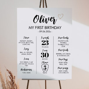 Poster Simple moderne 1er signe marquant de l'anniversair