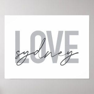 Poster Simple, moderne, cool, design urbain Amour Sydney