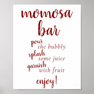 Poster Simple Momosa Bar Candy Apple Rouge N'importe qu