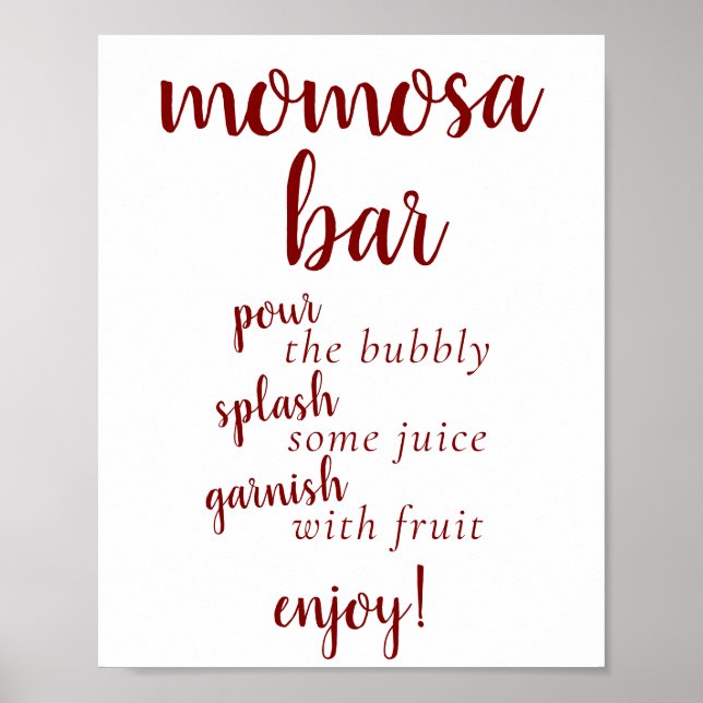 Poster Simple Momosa Bar | Candy Apple Rouge N'importe qu (Devant)