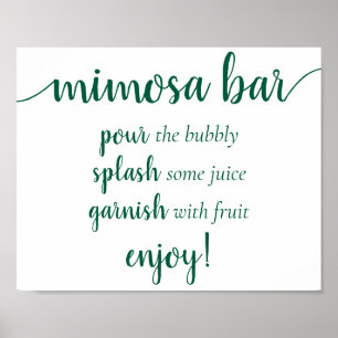 Poster Simple Momosa Bar   Symbole Hunter Green N'importe
