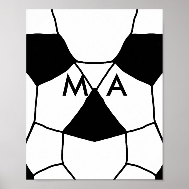 Poster Simple monogramme ajouter votre nom lettre man min (Devant)