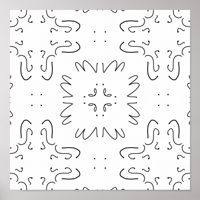 Poster simple motif minimal noir et blanc (Devant)