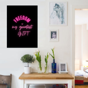 Poster Simple & Motivationnel avec typographie rose néon