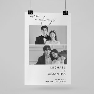 Poster Simple Noir & Blanc Bienvenue À Notre Mariage