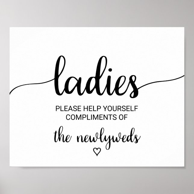 Poster Simple Noir Calliage Dames Salle de bain Signal (Devant)