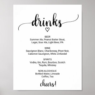 Poster Simple Noir Calligraphie Boire Menu Signer