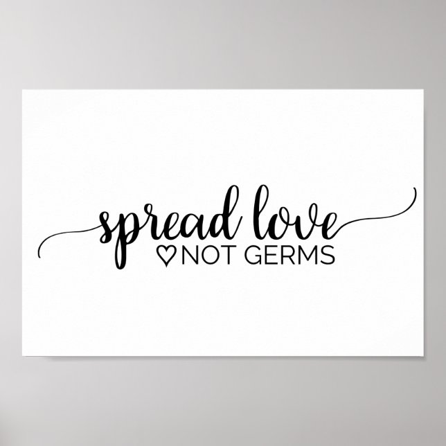 Poster Simple Noir Calligraphie Étaler Amour Pas Germes (Devant)