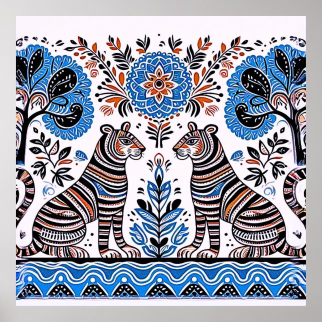 Poster simple peinture madhubani (Devant)