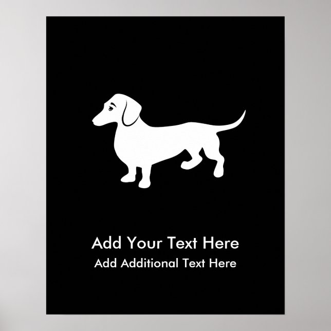 Poster Simple personnalisable Dachshund (Devant)
