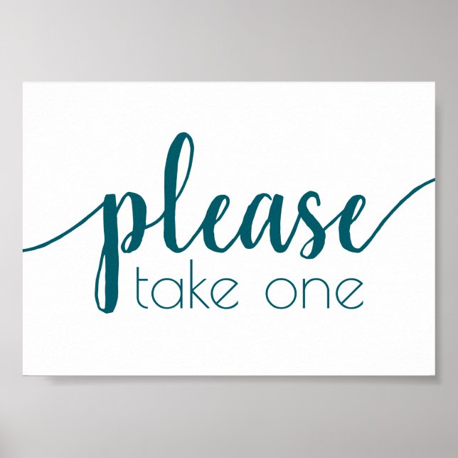 Poster Simple, prenez un | Aqua Turquoise N'Importe Quel  (Devant)