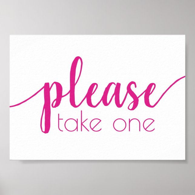 Poster Simple, prenez un | Hot Pink N'Événement (Devant)