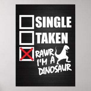 Poster Simple. Pris. RAWR Je suis un dinosaure