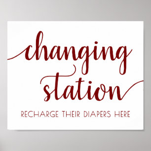 Poster Simple Red Changing Station Candy Apple