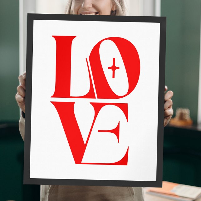 Poster Simple Red Love Typographie moderne (Créateur téléchargé)