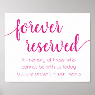 Poster Simple Réservé   Hot Pink Memorial